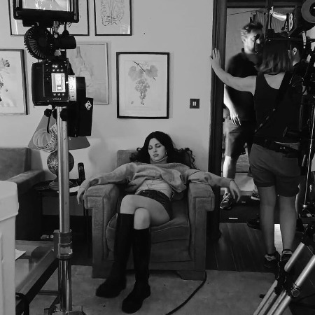 Cristina Kovani on the set of the television series Muted. 